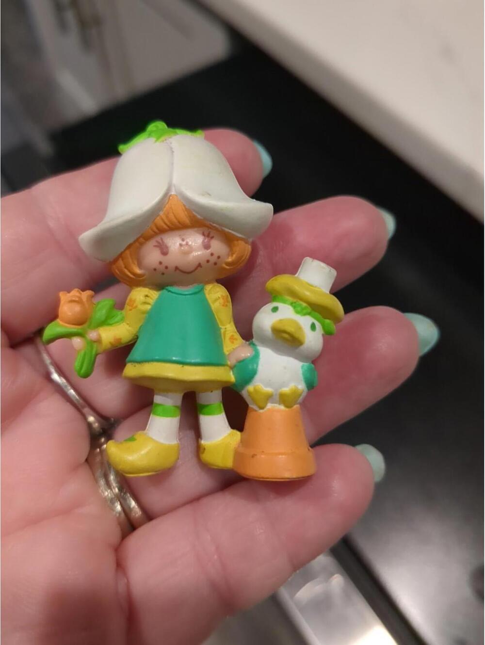 Vintage Strawberry Shortcake Mint Tulip and Marsh Mallard PVC Figure Toy 1980s